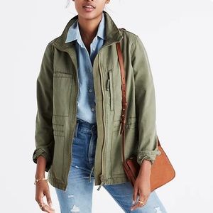 Madewell Canvas Green Military Parka Fleet Jacket